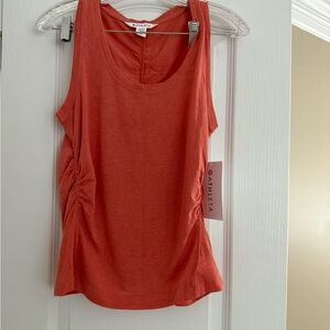 Athleta Red Ruched Sleeveless Tank Top
